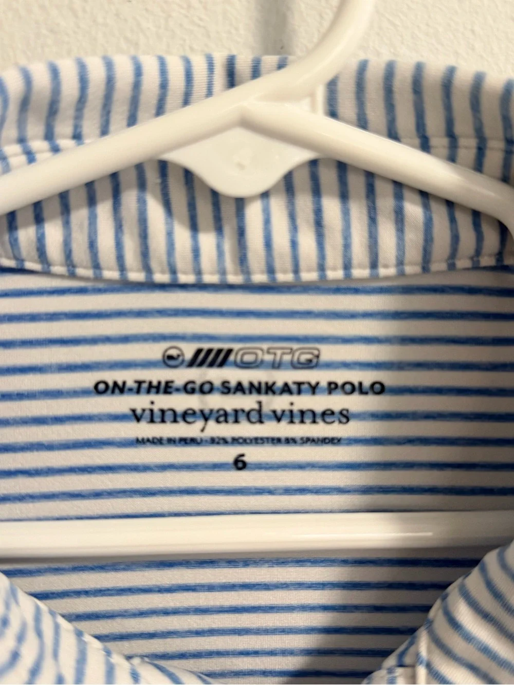 Vineyard Vines Light Blue & White Striped Polo